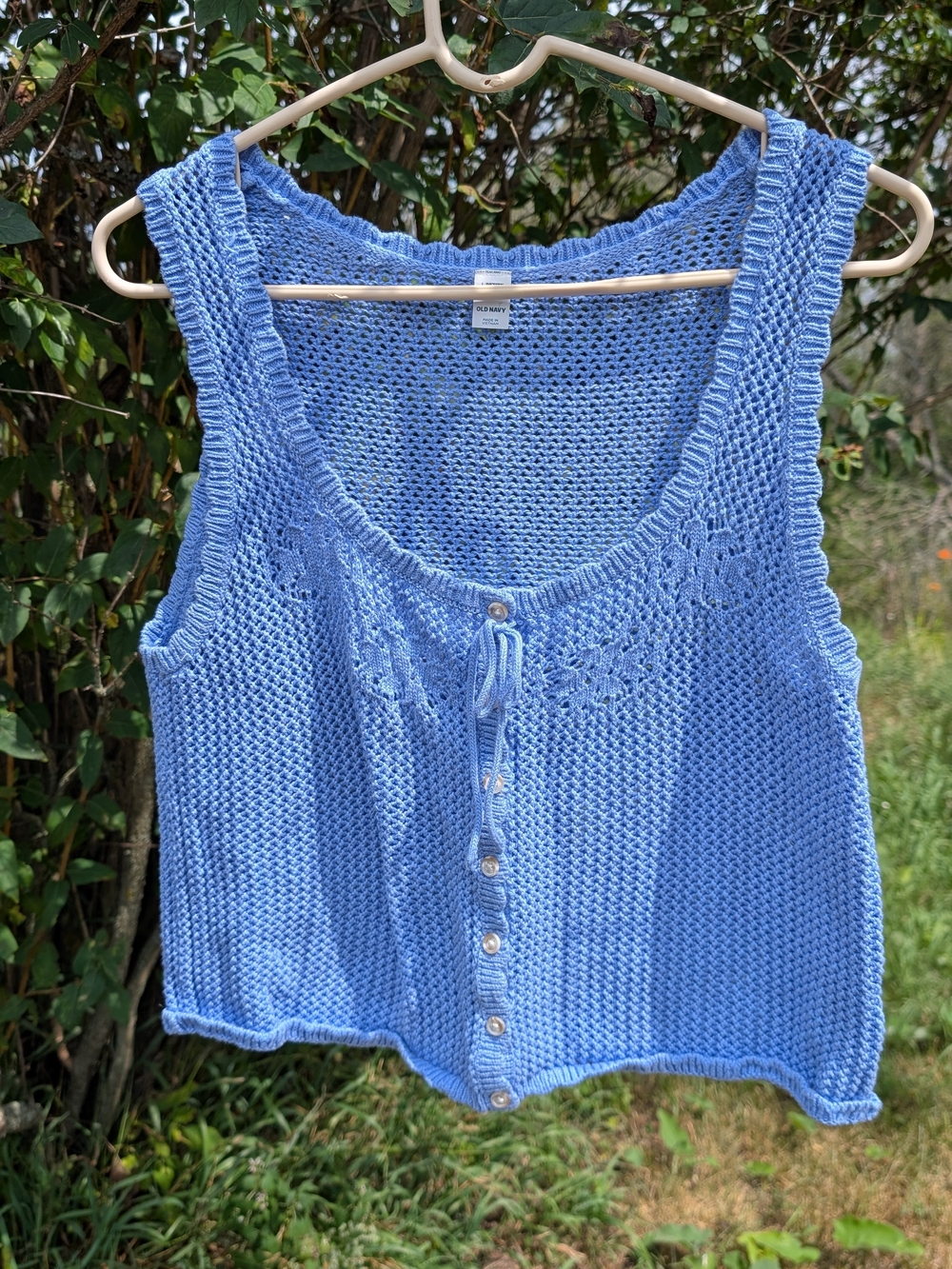 Old Navy Sky Blue Knit Button-Front Camisole